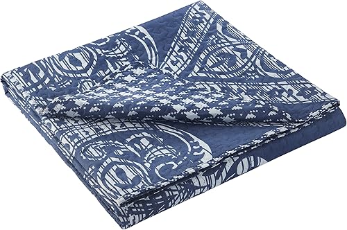 Miniatura 4 de Chic Home Napoli - Juego de edredón reversible de 2 piezas, tamaño individual, azul marino