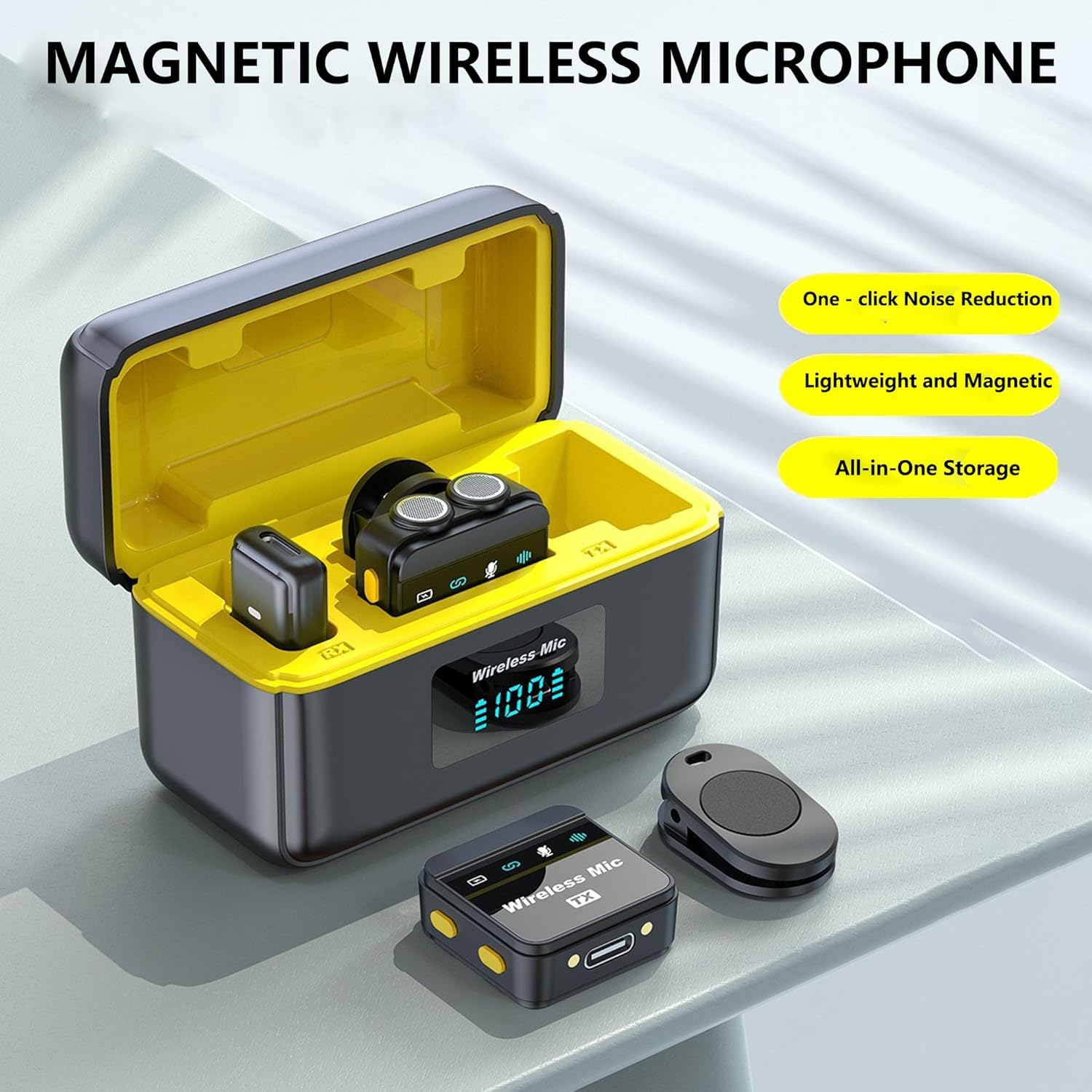 TD T9 (2 TX + 1 RX)15 piece set, Wireless Microphone with Intelligent Noise Cancelling, 30-bit Float Internal Recording, Optimized Sound, 280m Range, Microphone for iPhone, Android, Camera, Vlogs