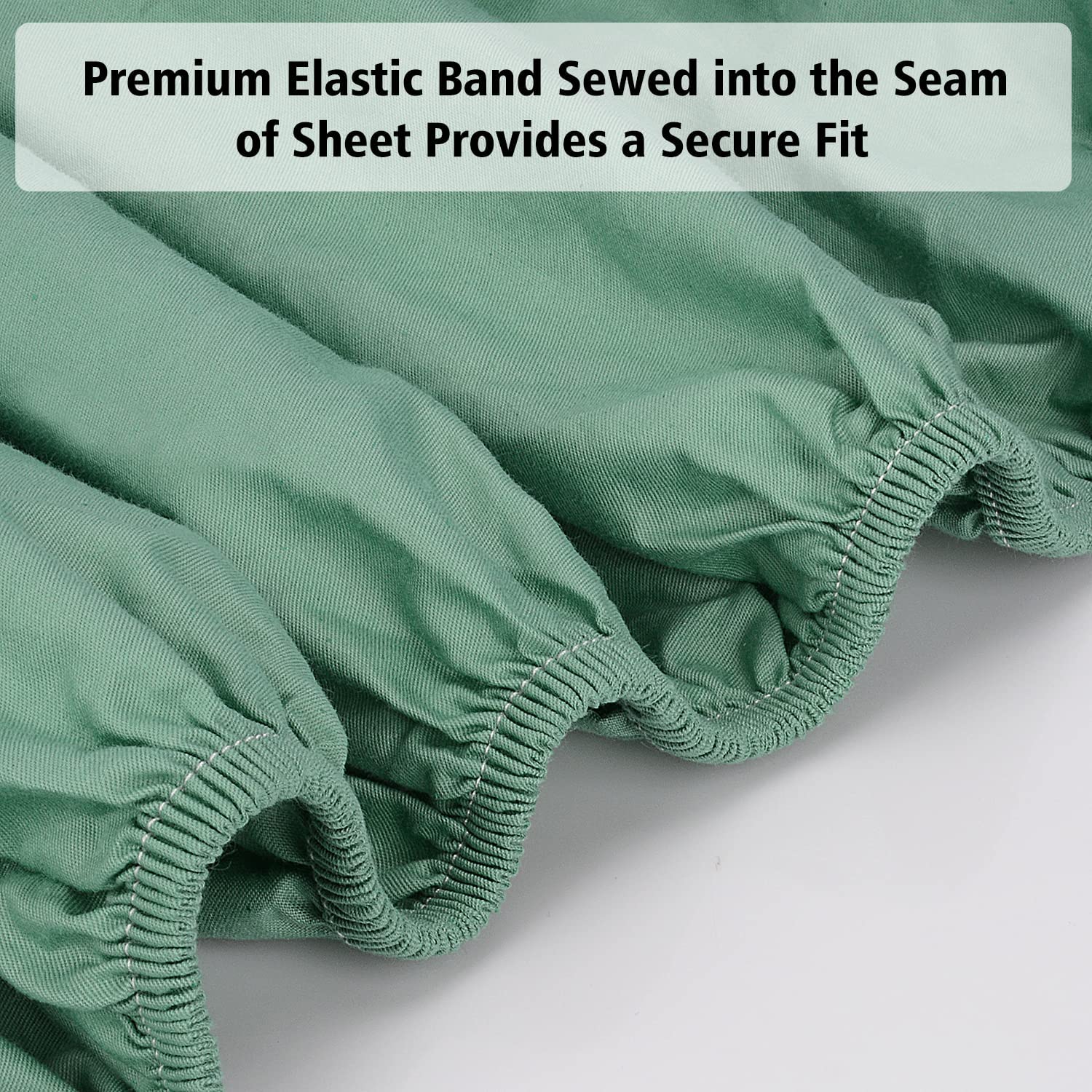 Lirex Lenzuolo Piatto, 150 x 200 cm 100% Cotone 300 Fili Morbido Traspirante Fitted Sheet, Verde Chiaro