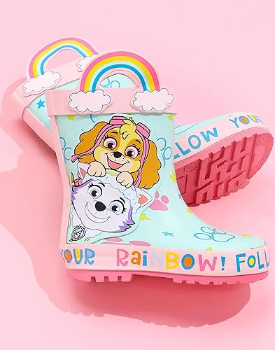 Miniatura 3 de Paw Patrol Skye & Everest - Botas de lluvia con asas para niñas, color azul y rosa