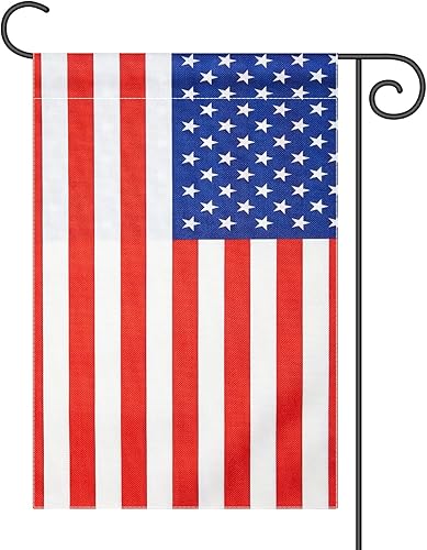 Bandera de jardín estadounidense de Estados Unidos para interiores y exteriores, para patio exterior, 12 x 18 pulgadas, doble cara, celebración de