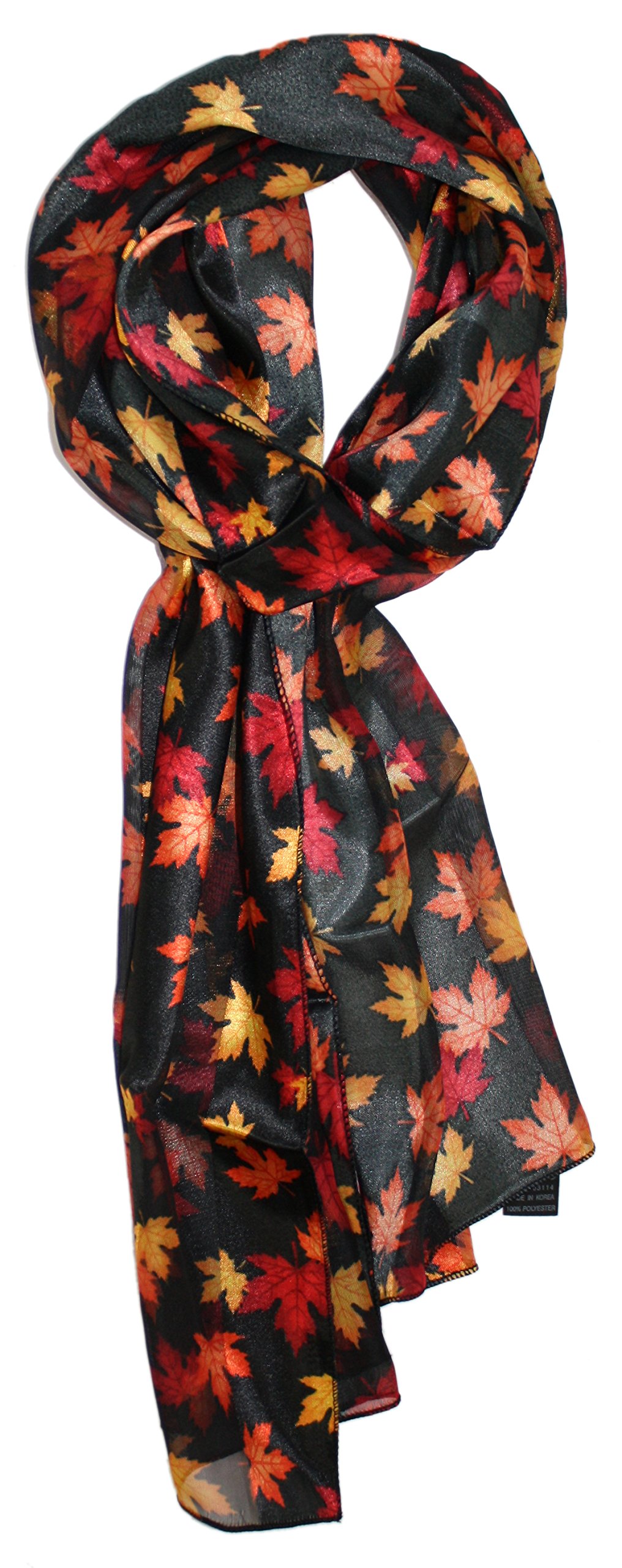 Ted and Jack - Fall Foliage Pattern Silk Feel Scarf