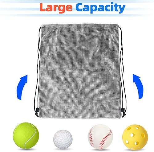 Miniatura 5 de GSE Mesh Drawstring Bag for Baseballs,Softballs,Tennis,Pickle Balls,Golf Balls.Mesh Sports Equipment Bag for Gym,Toys,Beach