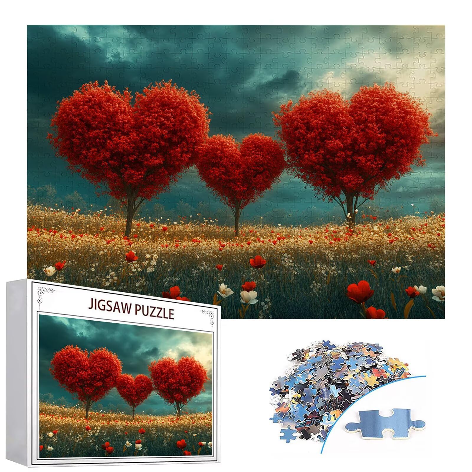 Puzzle 3000 elementów miłość puzzle dla dorosłych drzewo 122 x 81 cm unikalne rzemiosło klasyczne drewniane układanka 3D do rodzinnych gier biznesowych, układanka do samodzielnego wykonania nawet do
