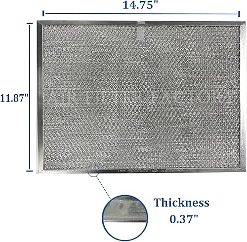 Miniatura 3 de Air Filter Factory Filtro de grasa 99010299, BPS1FA30 de repuesto para Broan Nutone Allure 30 pulgadas campana extractora de aluminio malla BPS2FA30