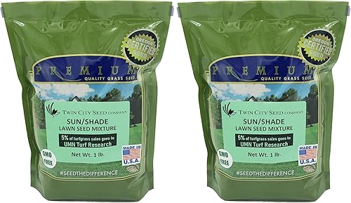 Vista 4 de Twin City Seed Co. Sun & Shade, Kentucky Bluegrass, Festuca, sol medio y sombra, mantenimiento normal a bajo, bolsa de 1 libra