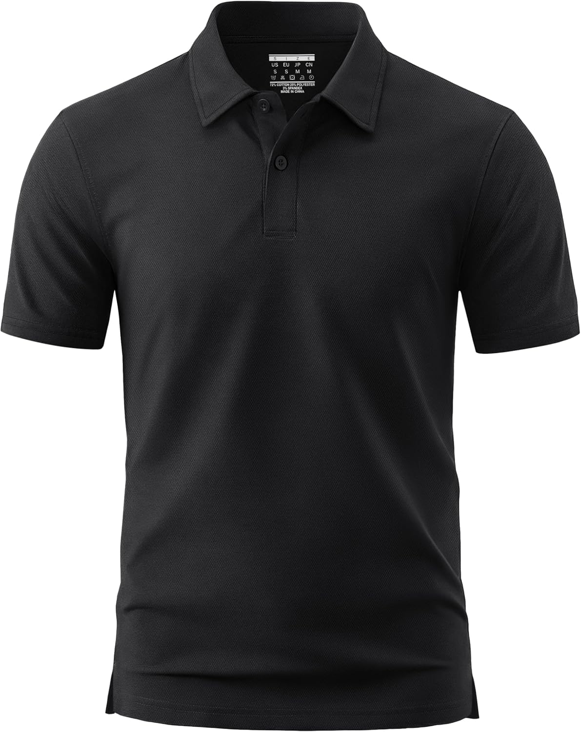 Cotrasen Men's Polo Shirt Short Sleeve 2 Buttons Cotton Pique Golf Shirts Breathable Soft Stretch Classic Polos