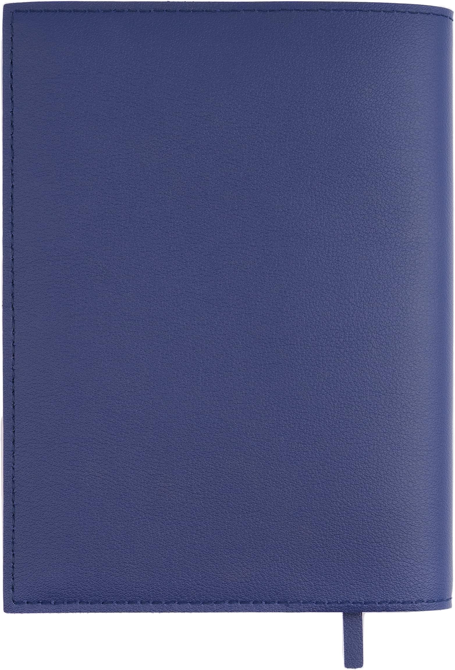 Book Cover, A6 Size, Bunko Books, Light Novel, Comic Book Cover, Navy Blue, Fits up to 6.0 x 4.1 x 1.2 inches (152 x 105 x 30 mm), Includes Bookmark, Card/Bookmark Storage Slot, Faux Leather Note