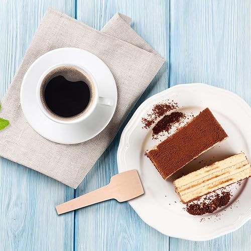 Miniatura 2 de Healifty 100 cucharas desechables de helado cucharas de degustación cucharas de muestra mini cucharas de madera mini cuchara para gelatina helado