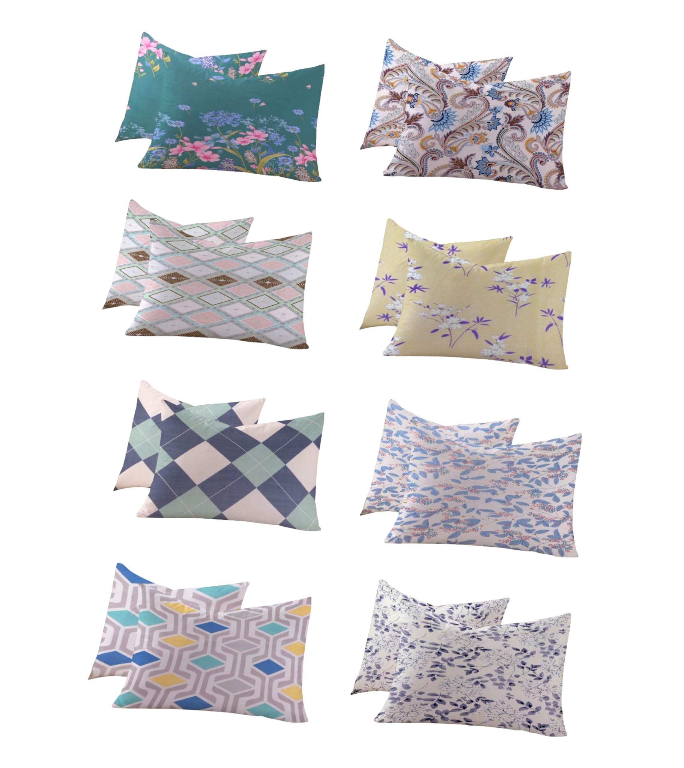 RD TREND 210 TC Premium Glace Cotton Assorted King Size Printed Floral Design Pillow Cover -18"X28" Inches,(Pack of 8) of Any 16 Pieces Color Multi-1 (B0D1G2DYTL) Amazon Price History, Amazon Price Tracker