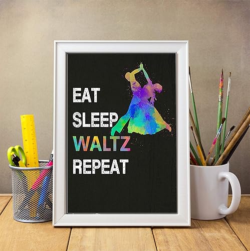 Miniatura 7 de Eat Sleep Waltz Repeat Quote Wall Art, 11x14 Unframed Print Poster, Gift for Ballroom Dancer, Dance Teacher, Fan, Studio Decor