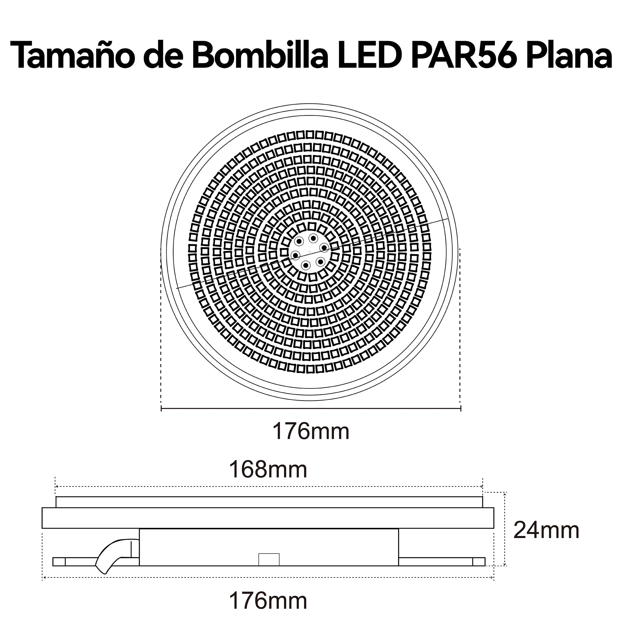 LyLmLe Foco LED Piscina Relleno de Resin, 35W PAR56 Lámpara Piscina RGB Regulable Multicolor Sincronizada LED Bombilla con Remoto, Ángulo de Haz de 140 °,IP68 Impermeable, 12V AC(2 Focos)