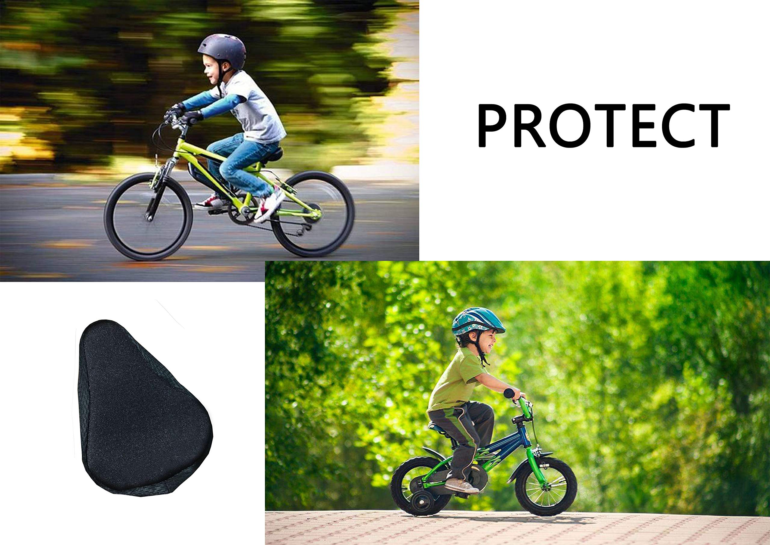 Funda de cojín de gel para asiento de bicicleta para niños, 8 x 5 pulgadas, funda de asiento de bicicleta infantil de primera calidad, cómoda, almohadilla de sillín de bicicleta pequeña (rojo) 5