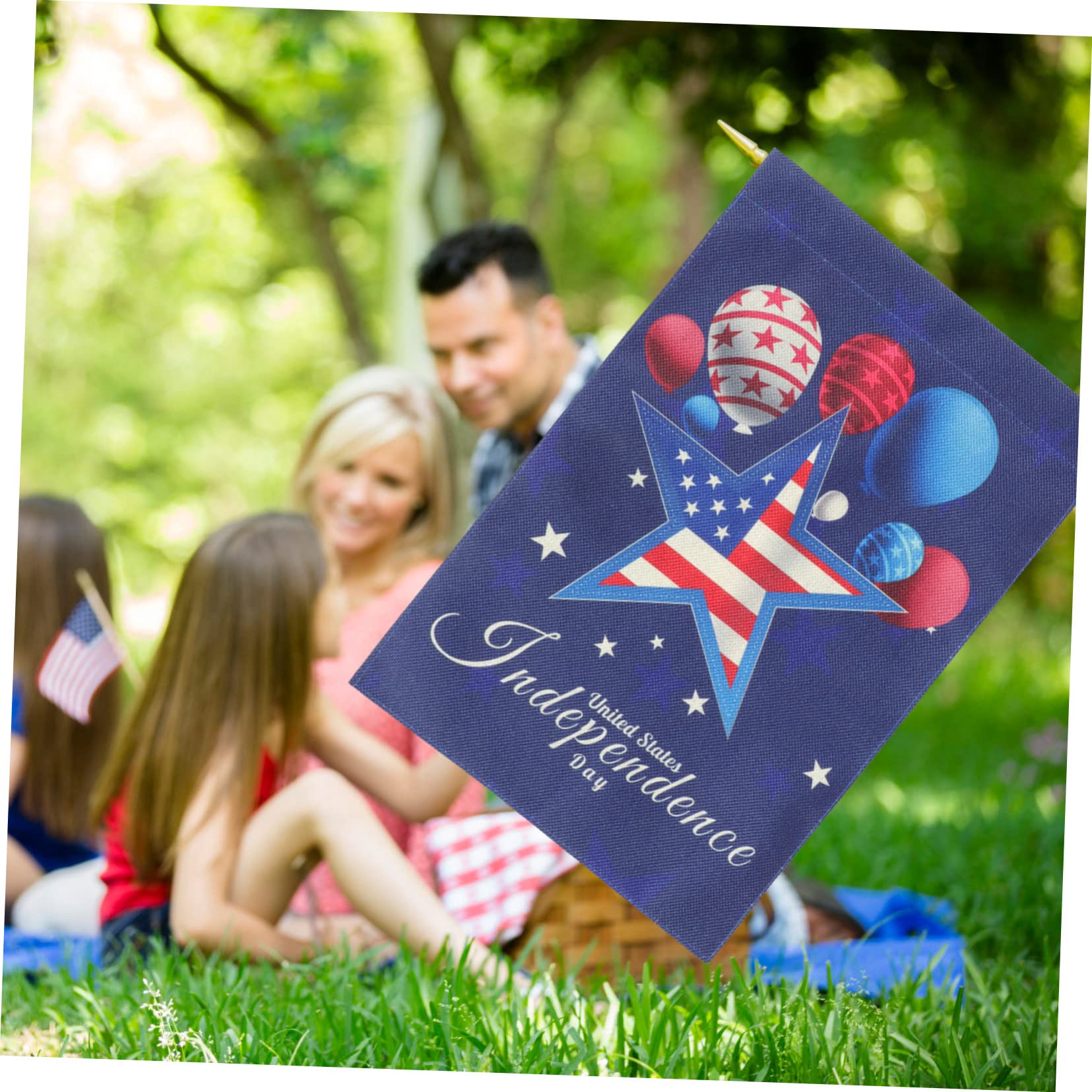 UPKOCH 3 Sätze Garten Dekorative Flagge 4. Gartenflagge Yard-zeichen-flagge Outdoor-gartenfahne Unabhängigkeitstag Gartenbanner Patriotische Gartenfahne Bunt Polyester 2 Stück * 3