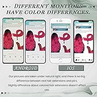 Vista 7 de RUNATURE Extensiones de cabello humano Itip rosa intenso de 22 pulgadas de largo, extensiones de cabello humano con punta en Itip, extensiones