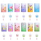 LIHAO 12pcs Chinese Paper Lanterns, Multicolor Hanging Asian Lanterns, Flower Lanterns for Home Party Mid Autumn Festival, Lantern Festival, New Year