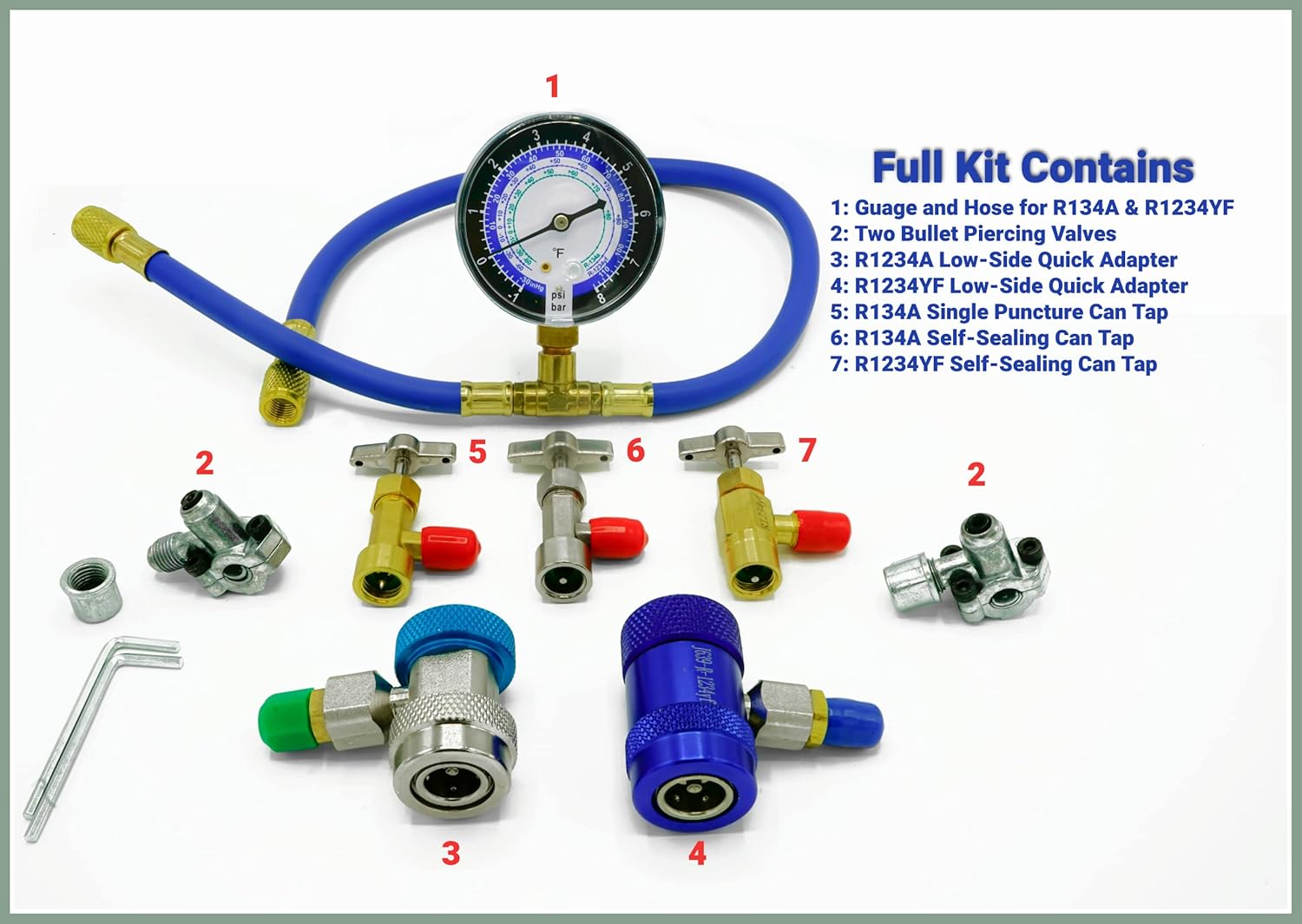 Lu-Hawk Automotive AC Recharge Kit, for R1234YF & R134A. We Included All The Items You Need to Recharge an R1234YF System or a R134A System, Works on fridges as Well. (R134A & R1234YF Combo Kit) : Tools & Home Improvement