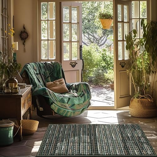 Miniatura 173 de hicorfe - Tapete para interiores, para puerta delantera o trasera, parte trasera de goma, antideslizante, absorbente, resistente a la suciedad, Café