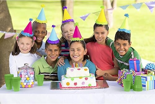 Miniatura 4 de Exquisite Vasos de plástico desechables de lima, paquete de 100 vasos de plástico de 12 onzas, vasos desechables de colores, vasos duraderos para