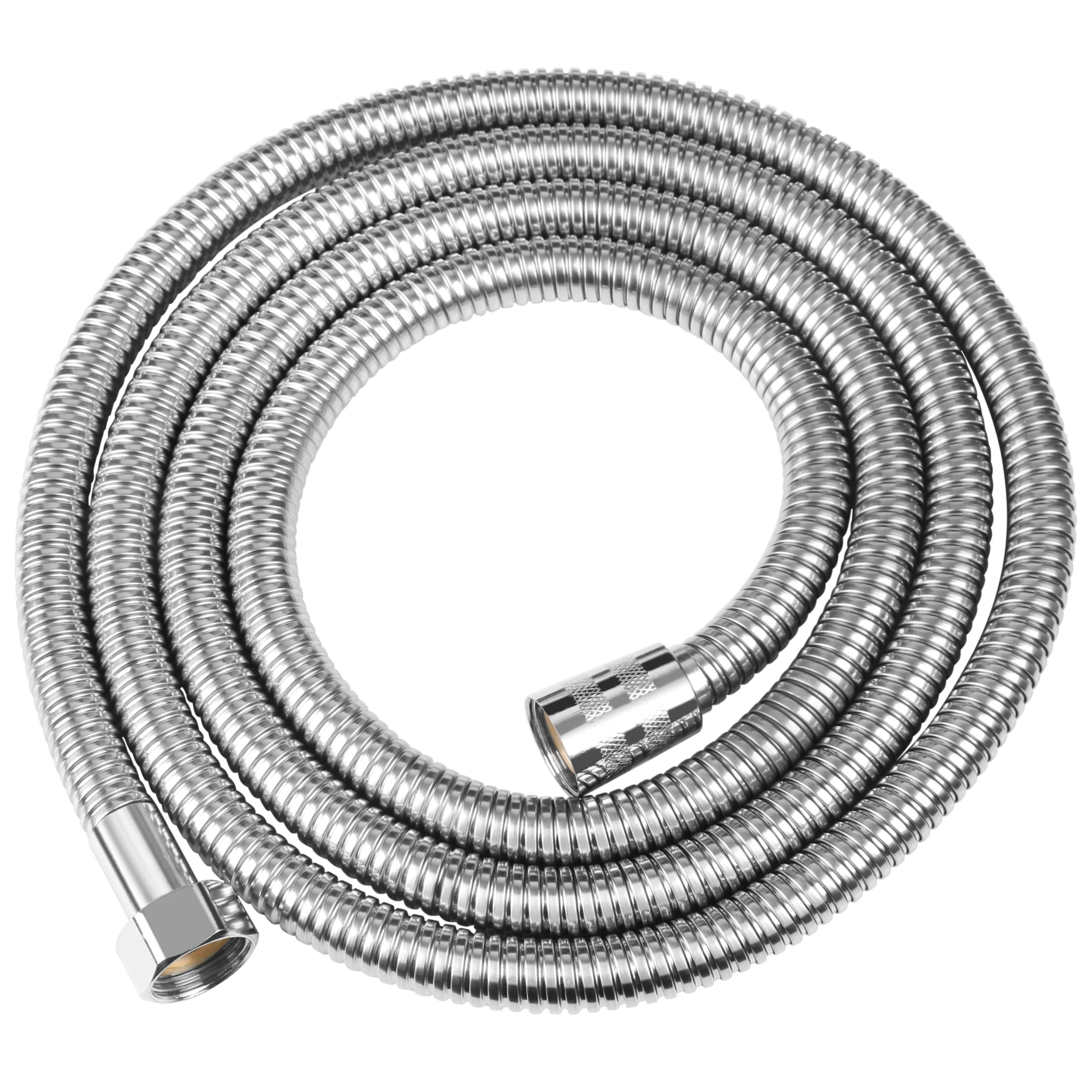 TRIXES 1.5M Flexible Stainless Steel Shower Bathroom Hose Pipe - Leakproof and Anti-Kink - Silver/Chrome