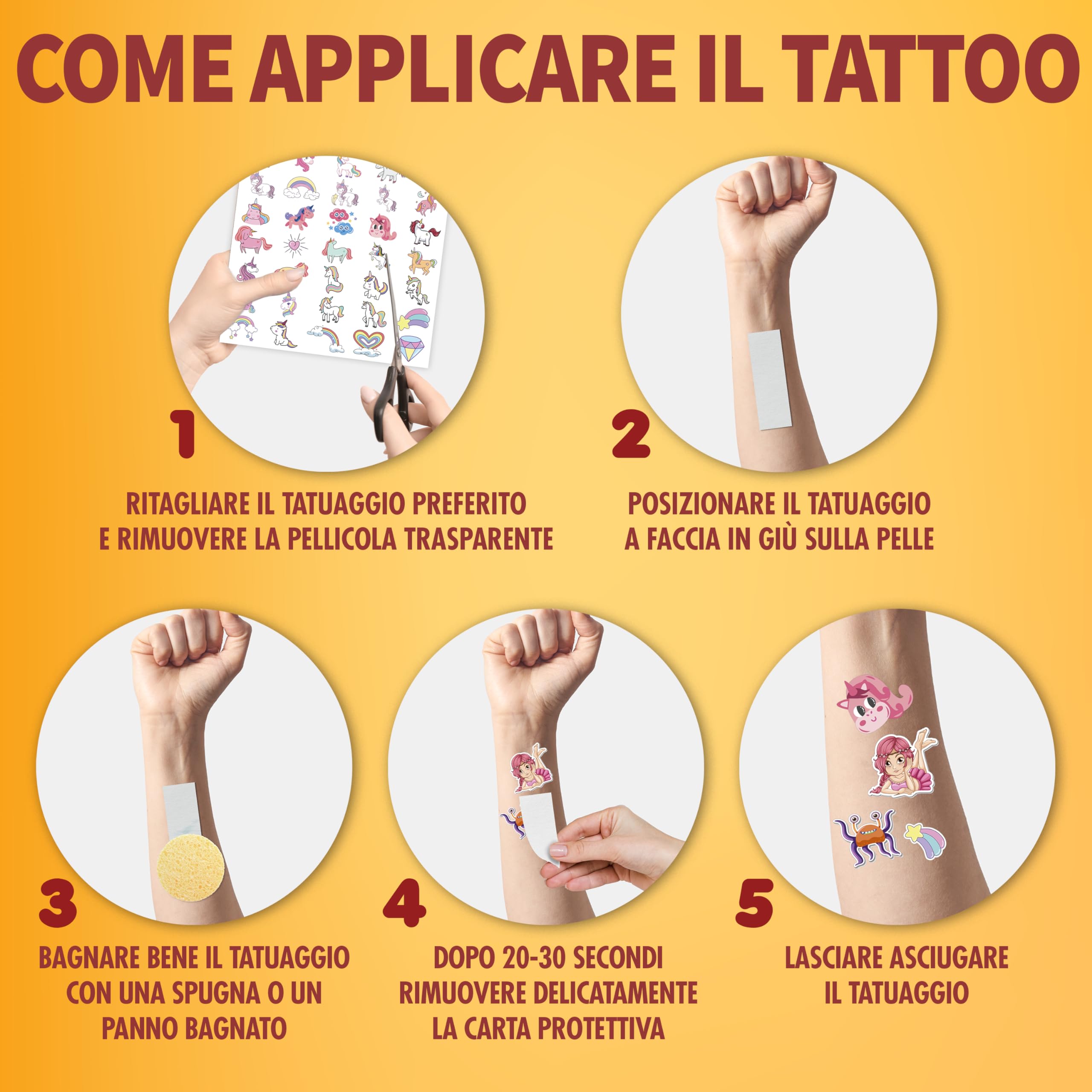 500 Pz Tatuaggi per Bambini - 10 Fogli Tatuaggi Temporanei Luminosi Gadget Compleanno Bambini Originali - Regalini Fine Festa Compleanno Invitati Bambino Bambina Unicorno Dinosauro Sirena Calcio