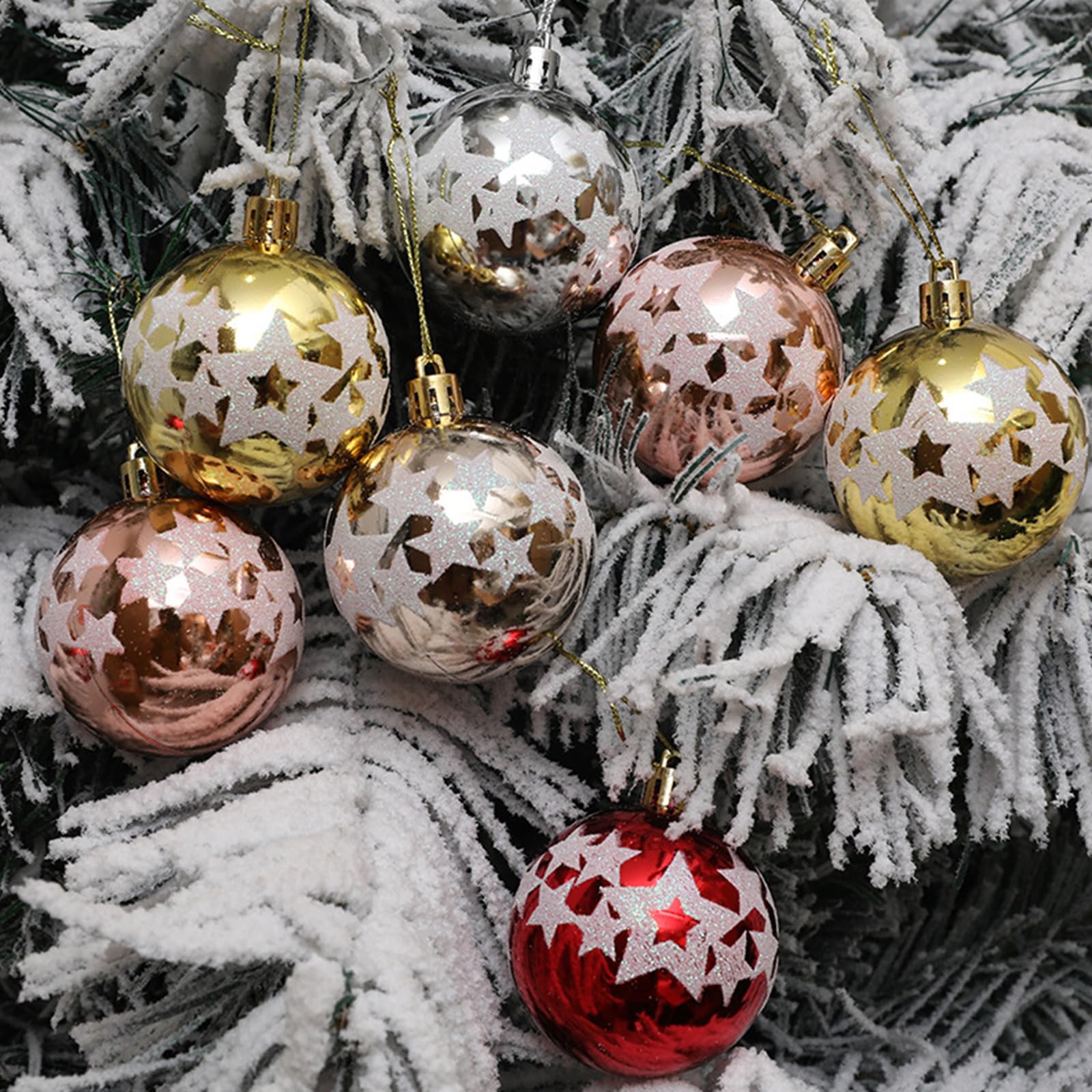 PANGBOER Di 4Boxes Palline decorative di Natale Albero di Natale Appeso Decorazione Elegante Sfera Pendente Ornamento Accessori Albero