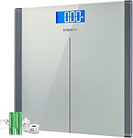 Vista 18 de Etekcity Báscula Digital de Peso Corporal para Baño, Pantalla LCD Azul Grande con Retroiluminación, Mediciones de Alta Precisión, Vidrio Templado