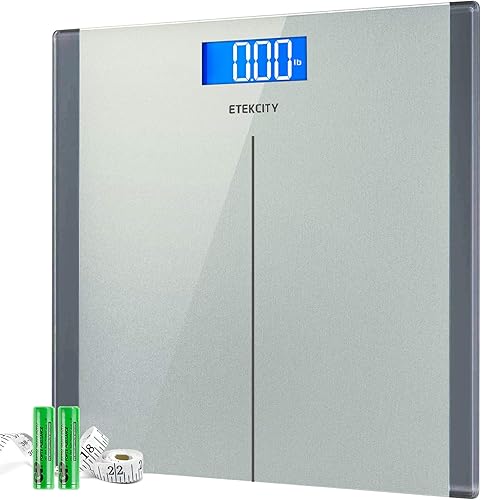 Etekcity - Báscula para peso corporal, báscula digital eléctrica para baño, para personas, mide hasta 400 libras, color plateado