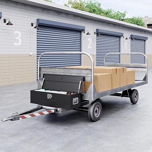 Miniatura 7 de Yizosh - Caja de herramientas de acero de 39 pulgadas, resistente, para cama de camión, con lengüeta para remolque, cerradura y llaves