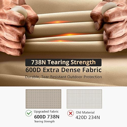 Miniatura 10 de QH.HOME Cubierta redonda para hoguera súper impermeable, 40 pulgadas de profundidad x 20 pulgadas de alto, cubierta redonda para fogatas 600D,