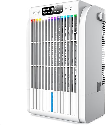 AI Portable Air Conditioners Fan,JYew Evaporative Mini Room Air Conditioners,Portable AC Unit Air Cooler with 4 in 1 Humidifier Fan Conditioner with 1500ML, 3 Speed AC Portable for Room Office Desk