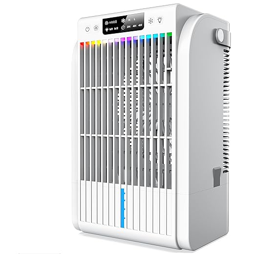 Portable Air Conditioners Fan,AI Portable AC Unit With 1500ML Water Tank,4-IN-1 Evaporative Air Cooler with Remote Control 7 Color Light Personal Mini Air Conditioner Portable for Room Office (White)