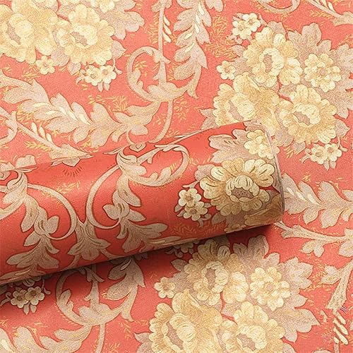 Miniatura 9 de Moyishi Pegatina autoadhesiva de papel floral vintage para cajones de aparador, 17.7 x 78.7 pulgadas (amarillo)