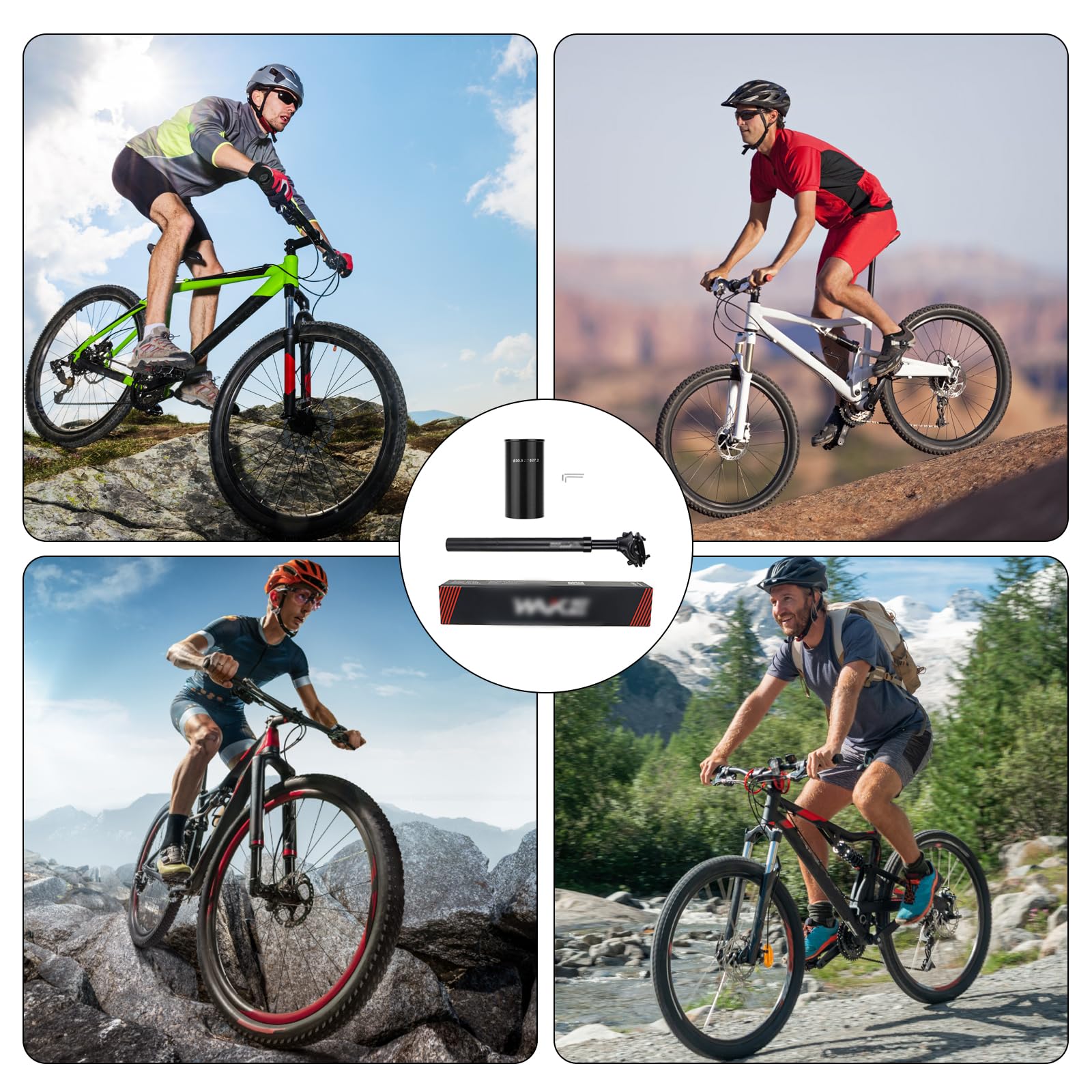 Tija de sillín con resorte ajustable | Tija de sillín con suspensión 27,2 30,9 31,6 mm | Tija de sillín de suspensión para bicicleta de montaña eléctrica Trekking City Bike | Sillín de
