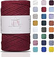 Vista 105 de Makromecity, Cordón de macramé de un solo hilo de 3 mm x 100 yardas (300 pies) Hilo de algodón azul marino de 3 mm de un solo hilo para arte