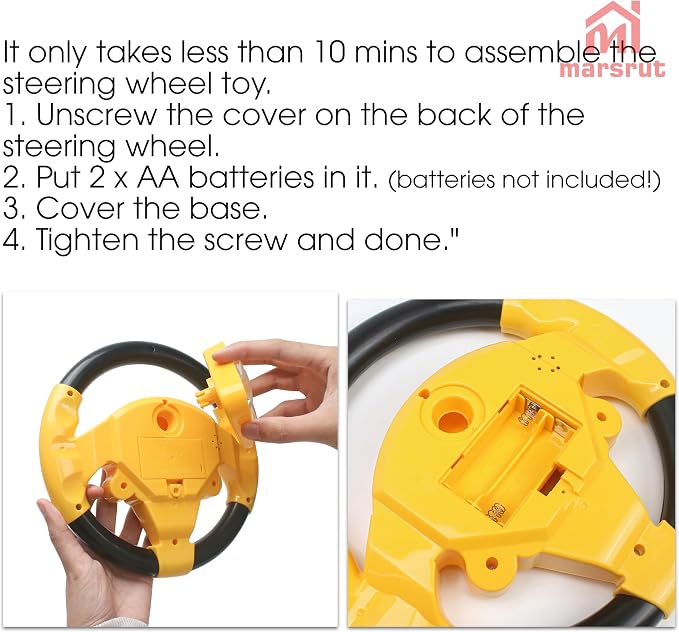 Volante de Juguete Simulado para Niños 3+ años Amarillo miniatura 4