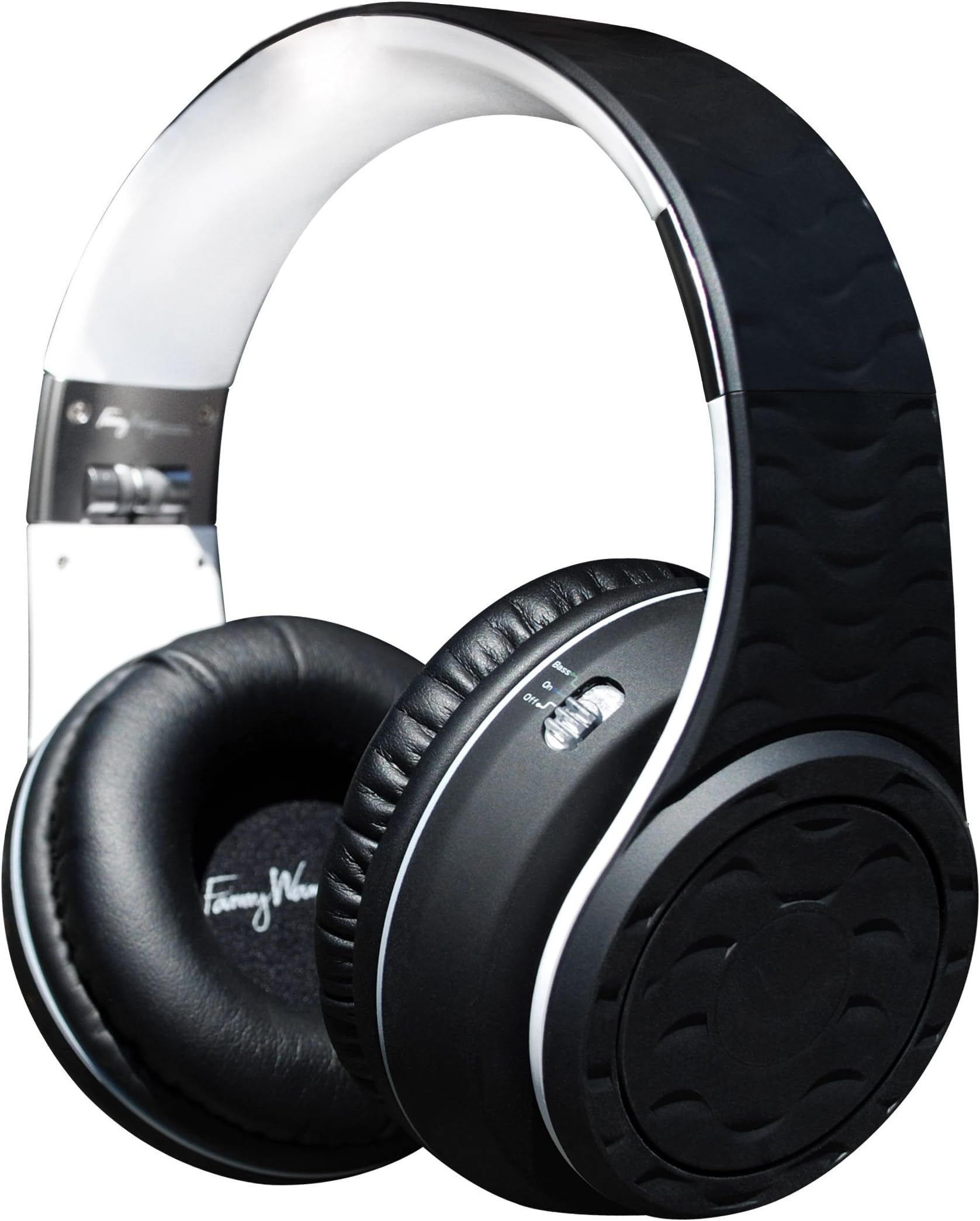 Headphones Co. Over Ear DJ Headphones with Selectable Bass Boost, Tuxedo, (FW-2001-BLK-WHI) (Discontinued by Manufacturer)