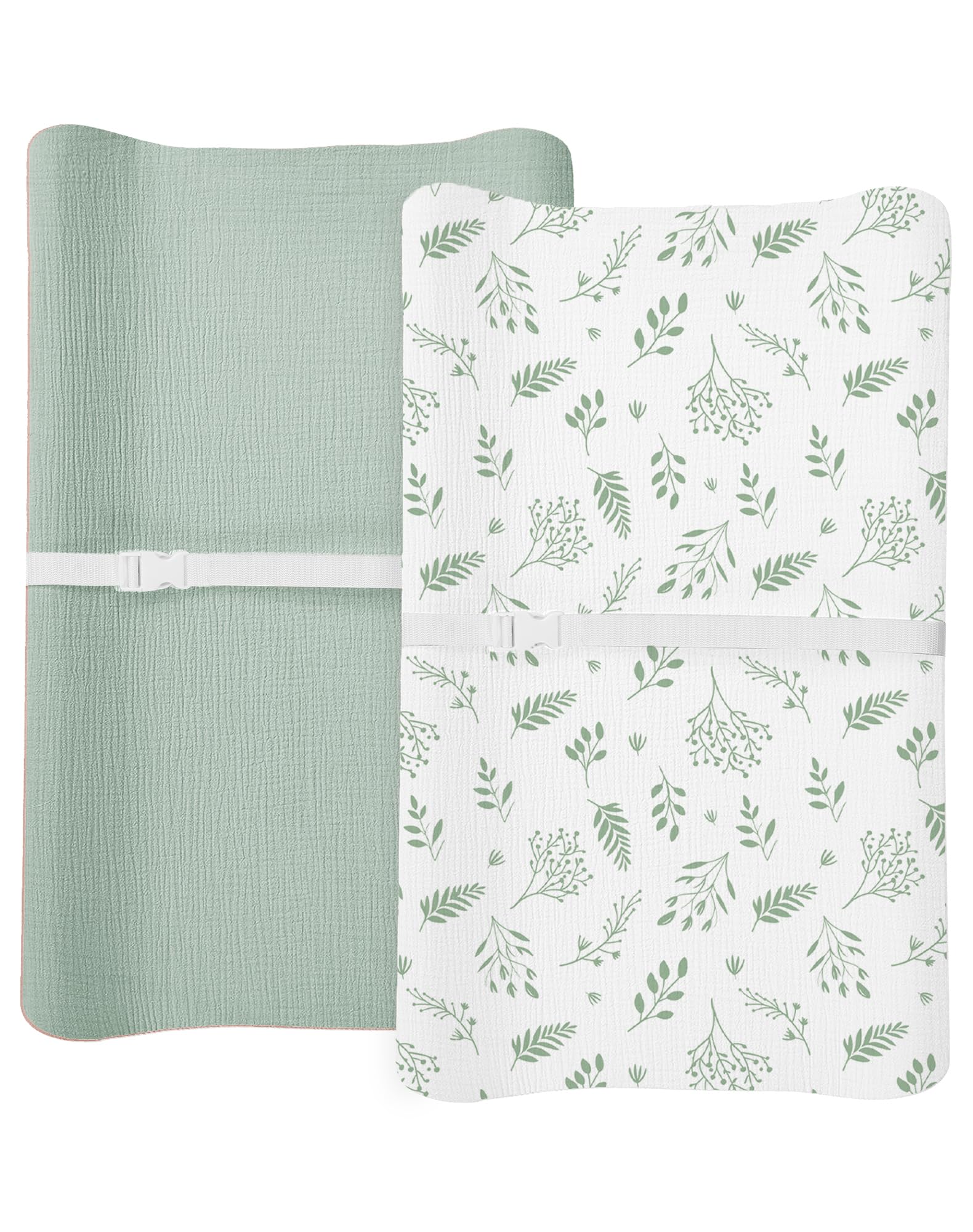 Changing Pad Cover for Baby Boy Girl 2 Pack, Muslin Changing Table Pad Covers with Boho Style, Neutral Nursery Bedding Essentials Soft and Breathable