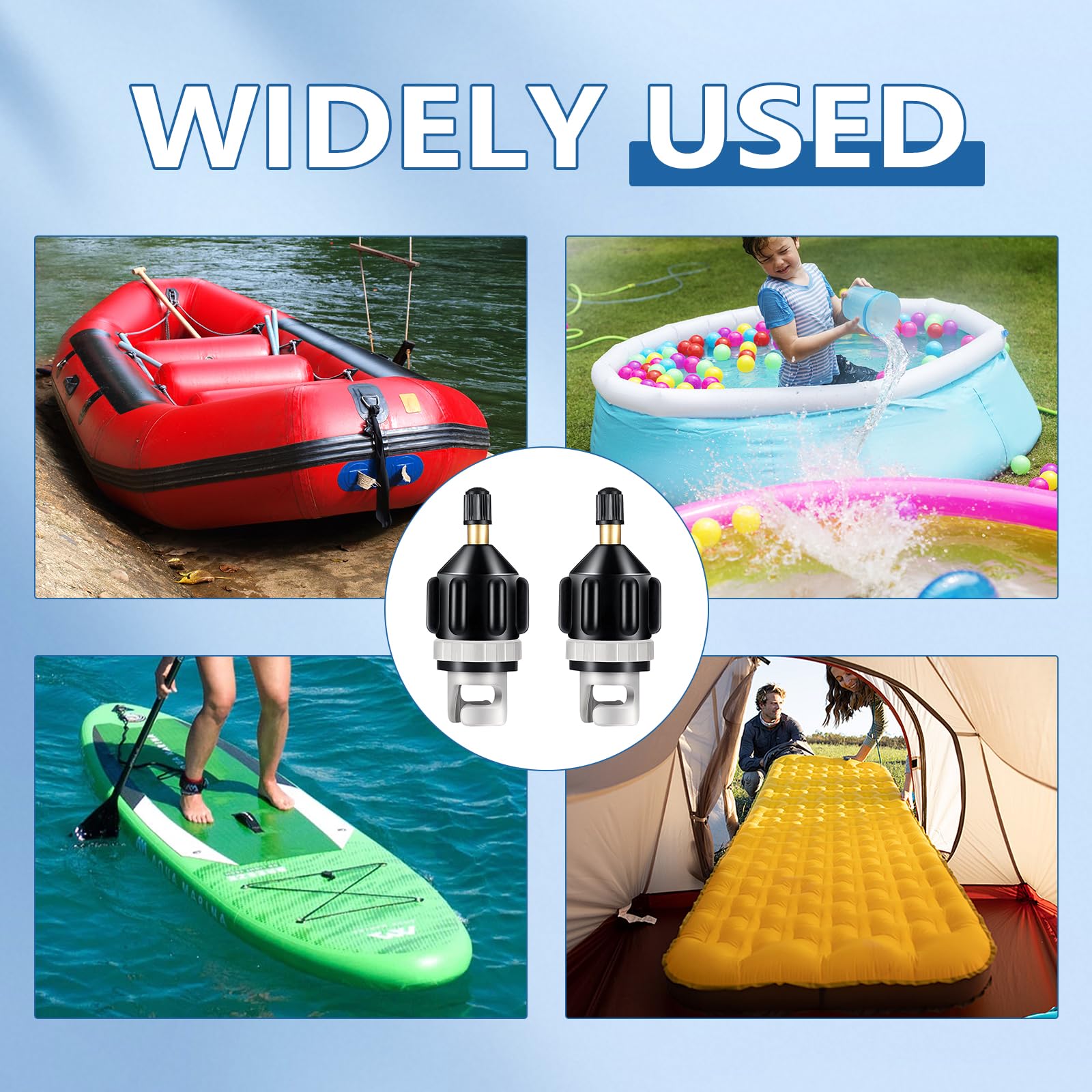 2 Piezas Adaptador de Válvula, Adaptador de Bomba SUP Inflable Adaptador Hinchador Paddle Surf Paddle Surf Inflador Accesorios para Tabla de Sup Botes Inflables Kayaks Colchón de Aire Paddle Board