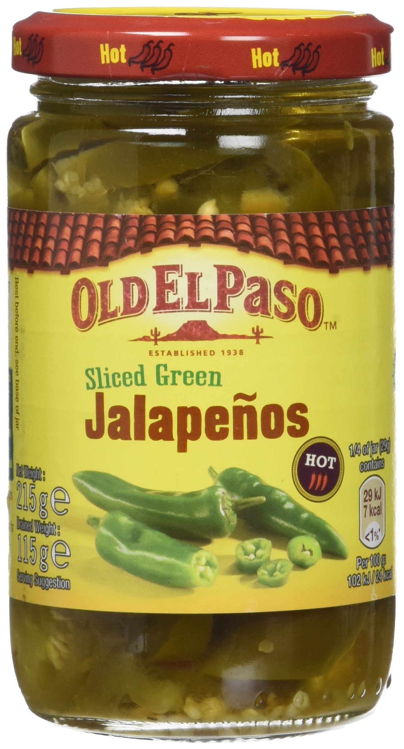 Old El Paso Piment Jalapenos Ciselés 215 g - Lot de 6