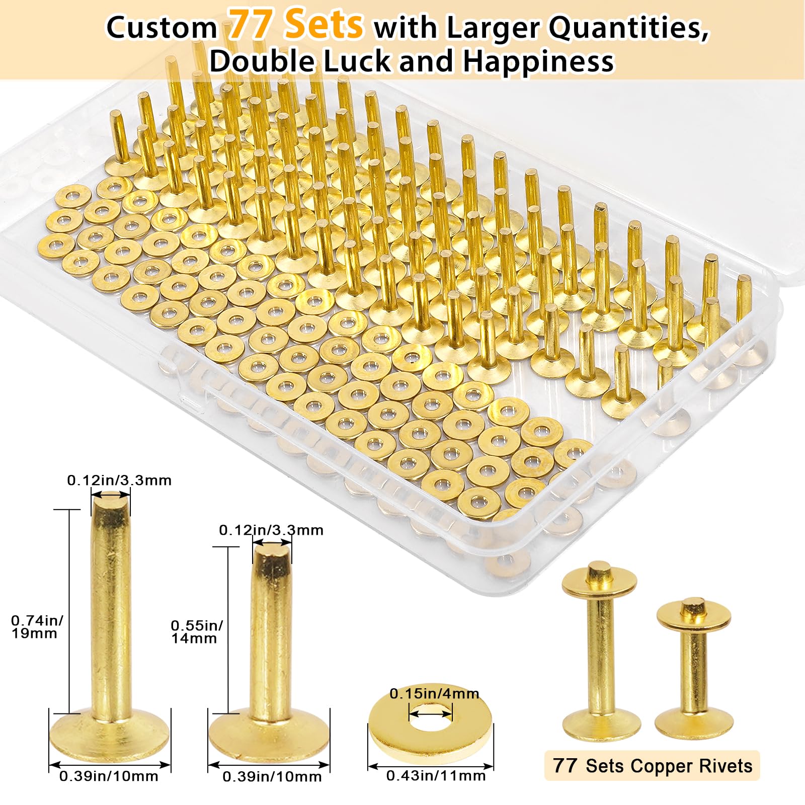 Amazon.com: JUNESunShine 154 Pcs Brass Rivets - Smooth & Pattern