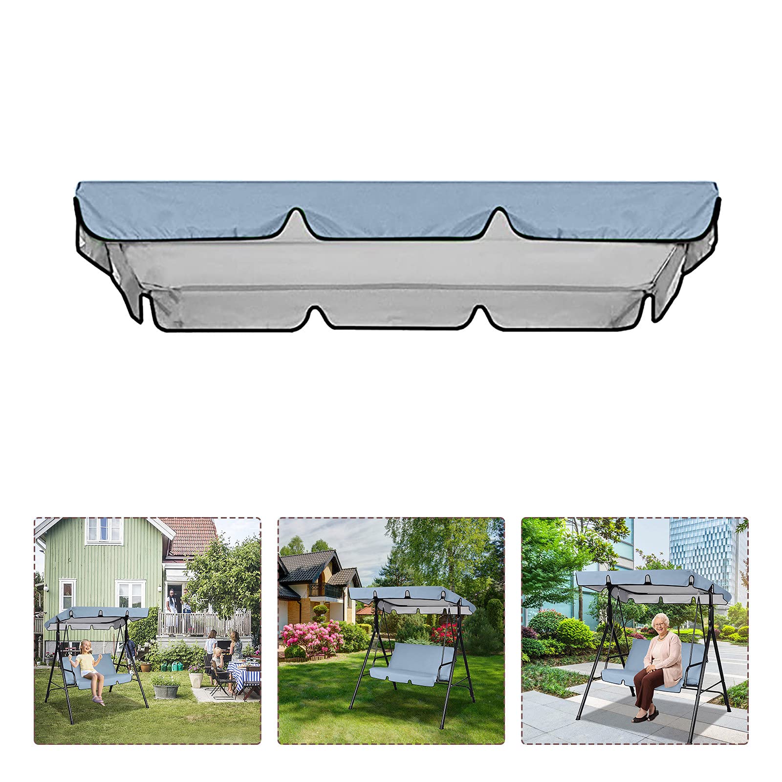 Copertura di ricambio per dondolo da giardino, impermeabile, resistente, per sedia a dondolo, patio, amaca, baldacchino, 164 x 114 x 15 cm, colore rosso, per gli appassionati di attività all'aperto