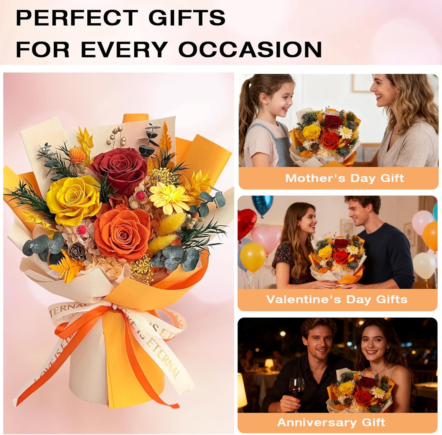 Vrioca Flowers for Delivery, Preserved Flowers Bouquets, Birthday Gifts for Women Mom - Image 4