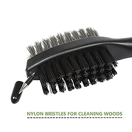 Yoport Golf Club Brush and Club Groove Cleaner 2 Ft Retractable Zip-line Aluminum Carabiner, Lightweight and Stylish, Ergonomic Design, Easily Attaches to Golf Bag ((Red+Black)+(Blue+Black))