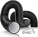 VIVOSUN 4'' Flexible Aluminum Duct, 25 FT Long Heavy-Duty Multi-Layer Air Hose for HVAC Ventilation, Dryer Vent Hose for Grow Tents and Duct Fan Systems, 2 Clamps Included