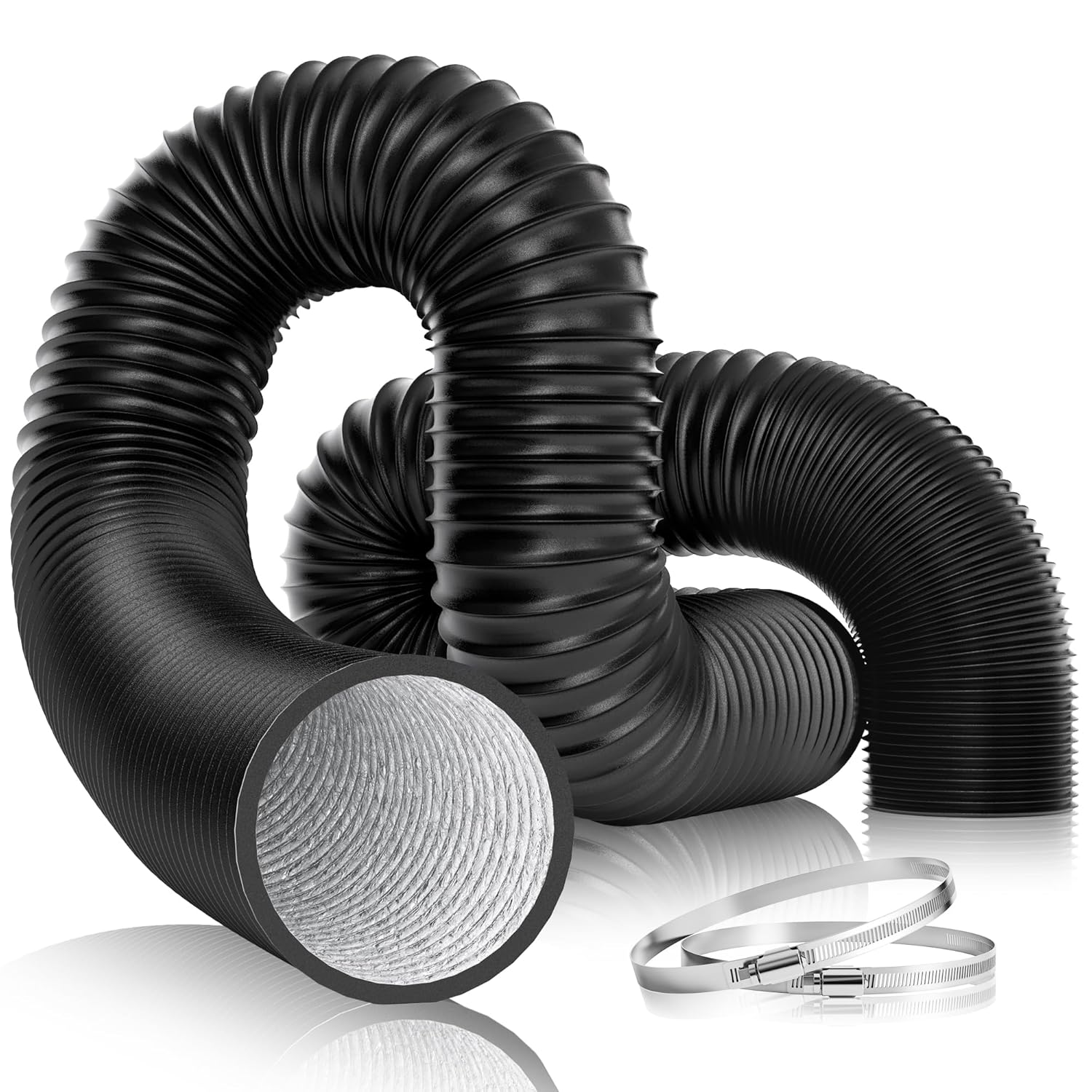 VIVOSUN 4 Flexible Aluminum Duct 25 FT Long Heavy-Duty Multi-Layer Air Hose for HVAC Ventilation Dryer Vent Hose