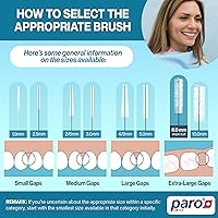 Vista 5 de Paro Isola Long Cepillo espiral interdental extra largo fácilmente doblado Herramienta de limpieza dental Rojo, 0.028-0.118 in