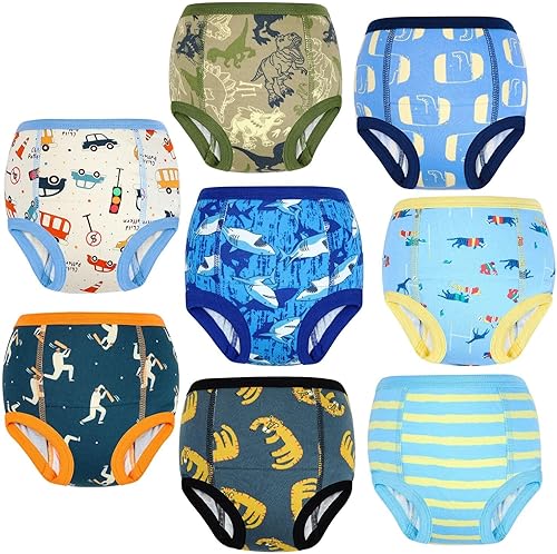 MooMoo Baby Cotton Training Pants Strong Absorbent Toddler Potty Training Underwear for Baby Girl and Boy 2T-7T