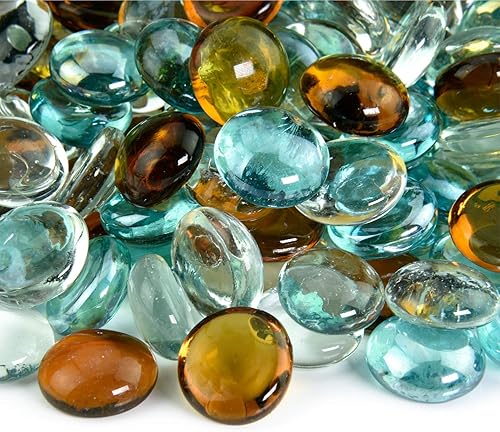 Miniatura 2 de Shabby Chic - Cuentas de vidrio mezcladas para fogatas o chimeneas de interiores y exteriores  10 libras  34 pulgadas