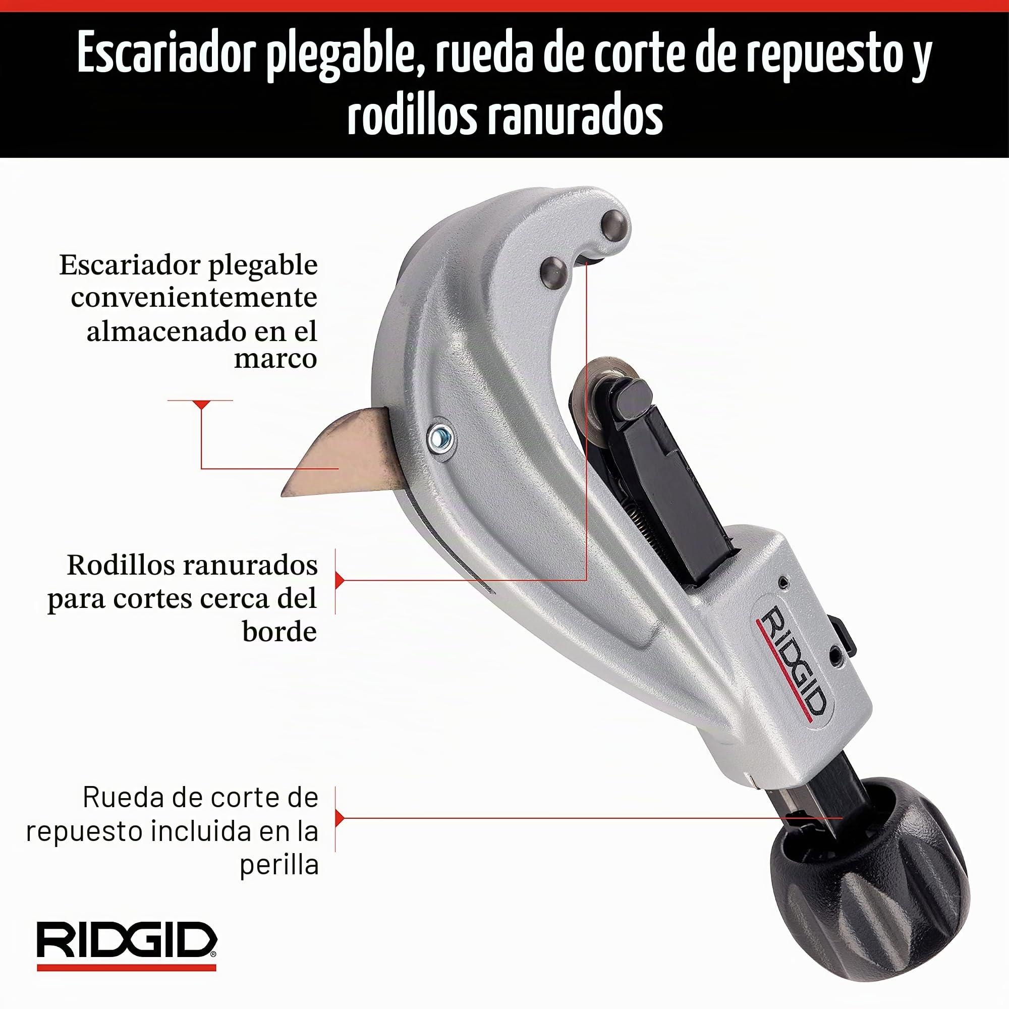 RIDGID 31632 Modelo 151 Cortador de tubos de acción rápida, Cortador de tubos de 6 mm a 48 mm